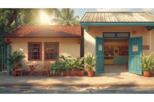 南国の生活の一部を切り取った落ち着いた日常のイメージ画像