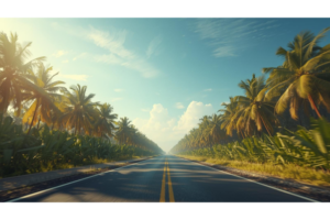 南国の静かな道路と空気感を切り取ったイメージ画像