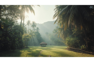 静かな南国の日常の空気感を表したイメージ画像