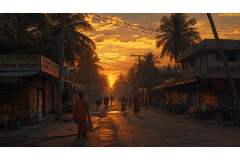 一日の終わりが穏やかに閉じる街