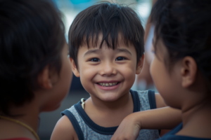 ドゥマゲッティ留学に少しずつ慣れていく日本人の子ども 親子留学イメージ